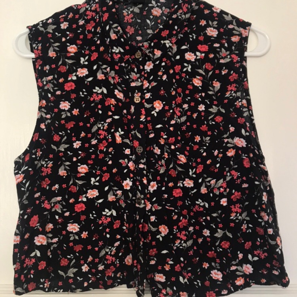 Floral Button Up Crop Top